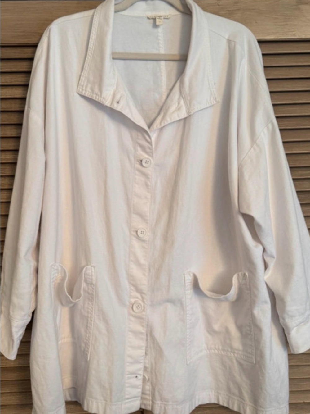 Eileen Fisher Off-White Button-Front Utility Jacket